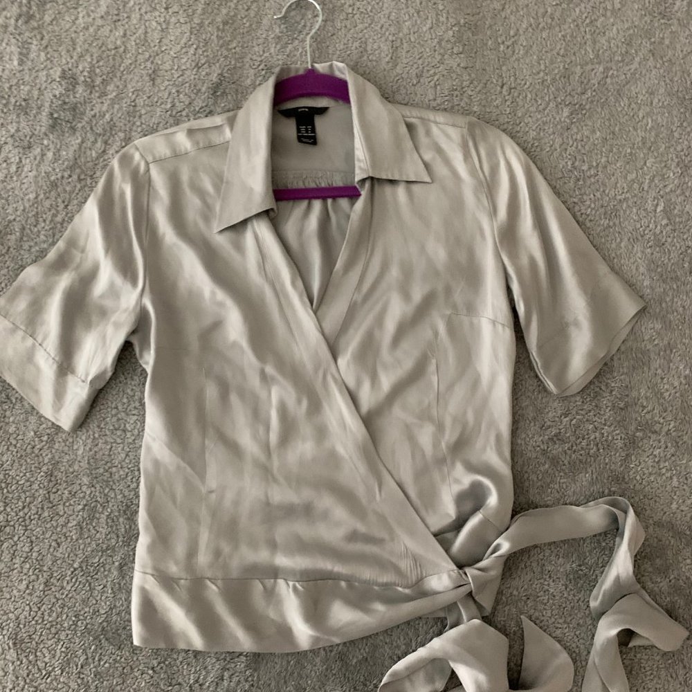 Silver wrap shirt